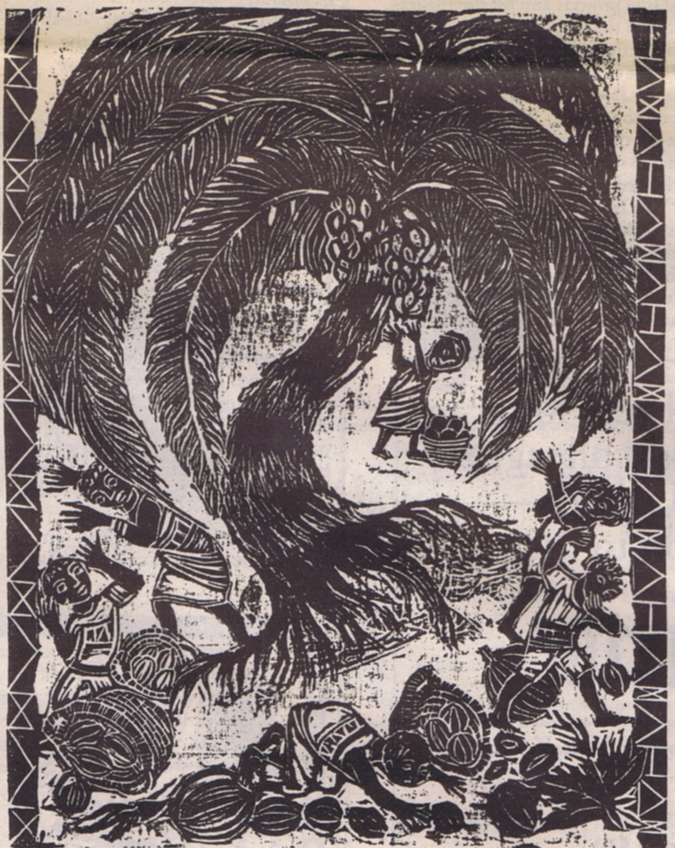 Central black-and-white illustration reproduced in the Chemung Valley Reporter article about Helen Siegl