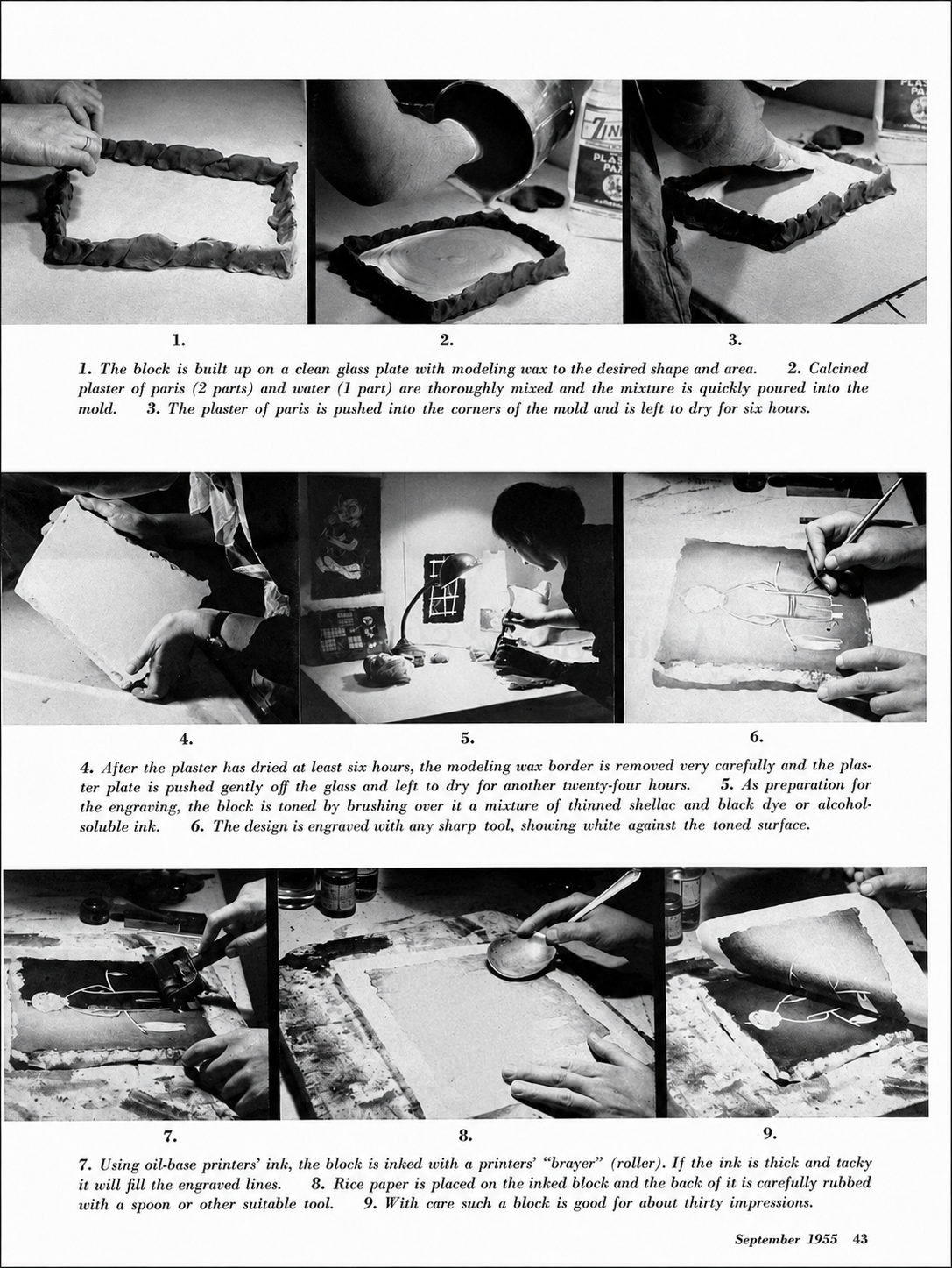 American Artist feature about Helen Siegl and plaster-block printing