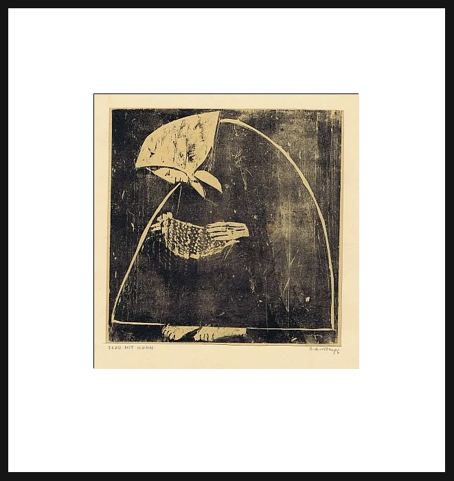 FRAU MIT HUHN by Helen Siegl